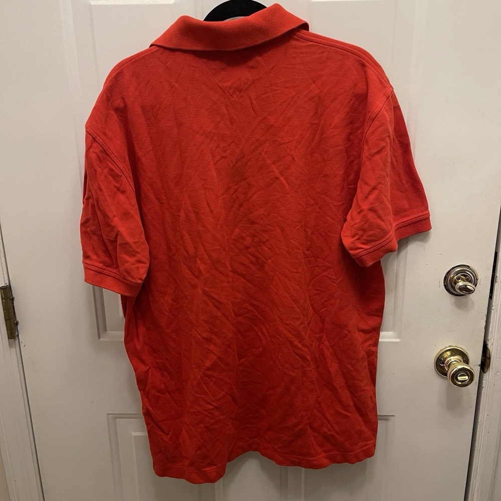 Tommy Hilfiger Polo Shirt Men XL Short Sleeve Red‎ Logo Preppy Golf - Picture 5 of 6